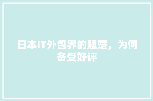 日本IT外包界的翘楚，为何备受好评 神马SEO