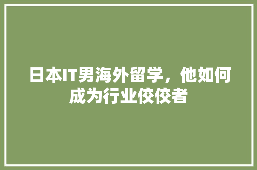 日本IT男海外留学，他如何成为行业佼佼者 神马SEO