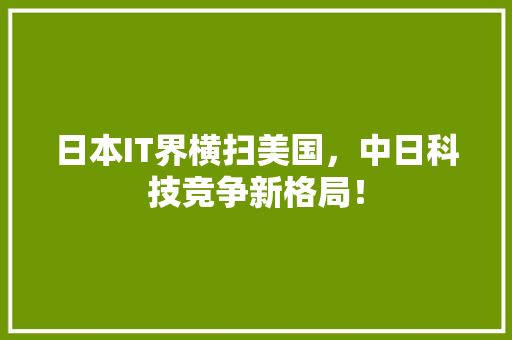日本IT界横扫美国，中日科技竞争新格局！ 必应SEO
