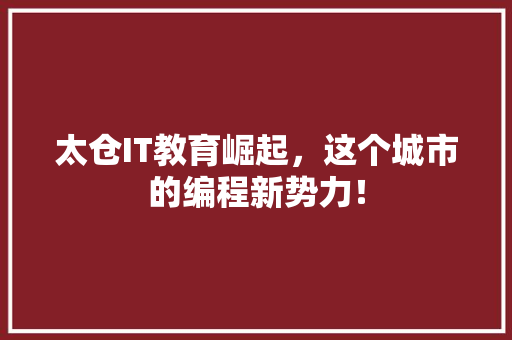 太仓IT教育崛起，这个城市的编程新势力！ 必应SEO