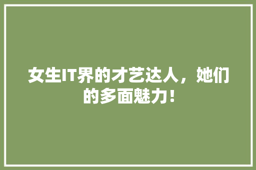女生IT界的才艺达人，她们的多面魅力！ GoogleSEO