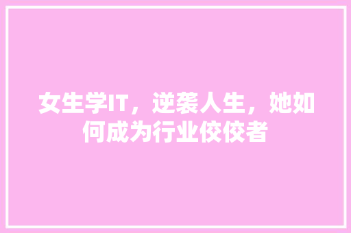 女生学IT，逆袭人生，她如何成为行业佼佼者 GoogleSEO