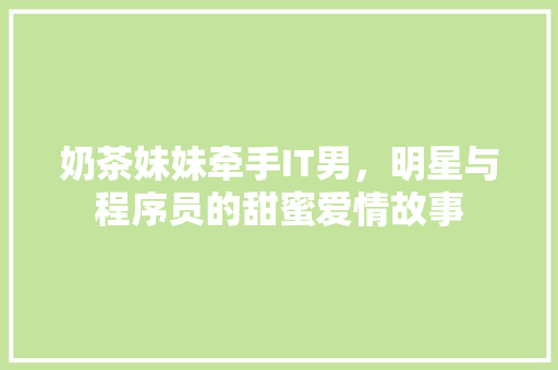 奶茶妹妹牵手IT男，明星与程序员的甜蜜爱情故事 GoogleSEO