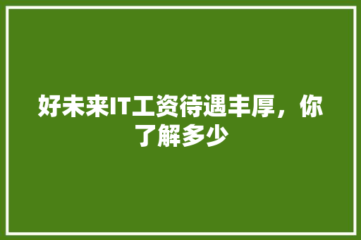 好未来IT工资待遇丰厚，你了解多少 搜狗SEO