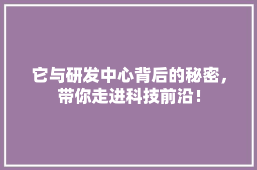 它与研发中心背后的秘密，带你走进科技前沿！ 百度SEO