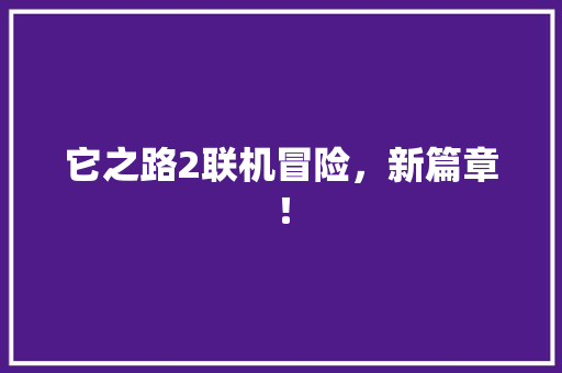 它之路2联机冒险，新篇章！