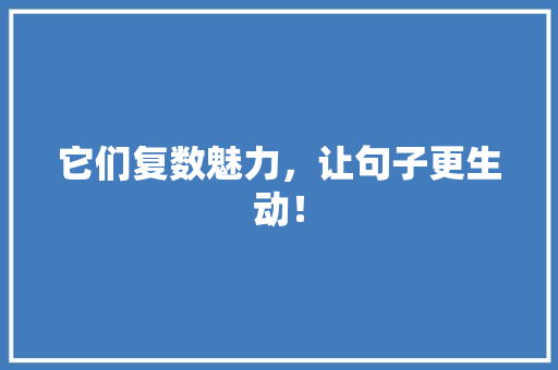 它们复数魅力，让句子更生动！ 搜狗SEO