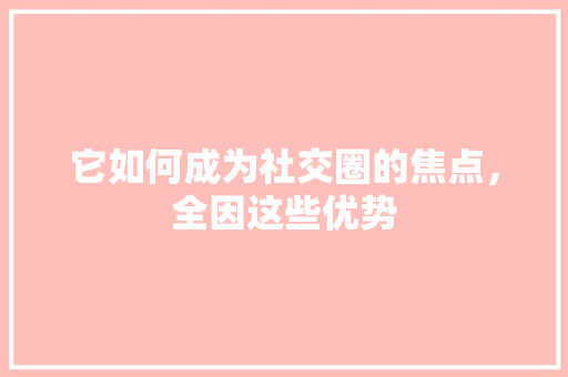 它如何成为社交圈的焦点，全因这些优势 神马SEO