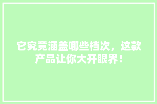 它究竟涵盖哪些档次，这款产品让你大开眼界！ 百度SEO