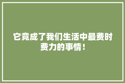 它竟成了我们生活中最费时费力的事情！ 神马SEO