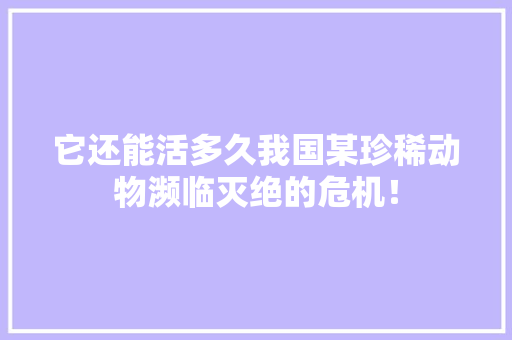 它还能活多久我国某珍稀动物濒临灭绝的危机！ 神马SEO