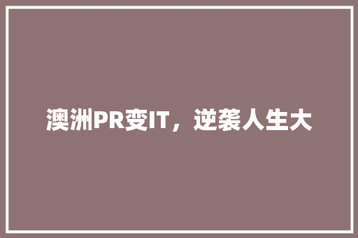 澳洲PR变IT，逆袭人生大 百度SEO