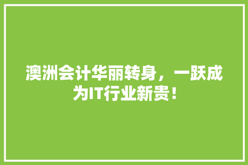 澳洲会计华丽转身，一跃成为IT行业新贵！ 搜狗SEO