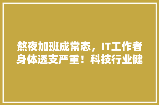 熬夜加班成常态，IT工作者身体透支严重！科技行业健康危机 必应SEO