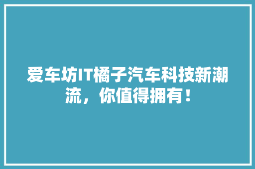 爱车坊IT橘子汽车科技新潮流，你值得拥有！ 百度SEO