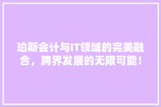 珀斯会计与IT领域的完美融合，跨界发展的无限可能！ 搜狗SEO