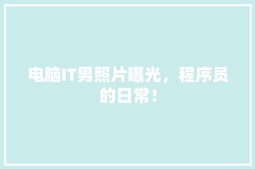 电脑IT男照片曝光，程序员的日常！ 百度SEO
