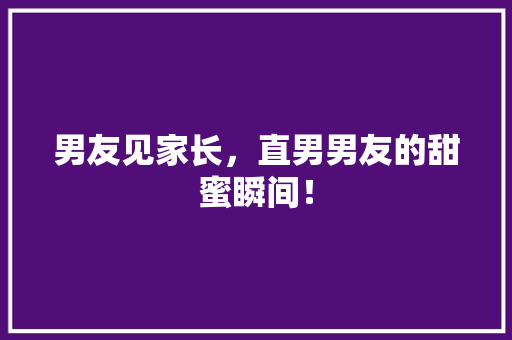 男友见家长，直男男友的甜蜜瞬间！ GoogleSEO