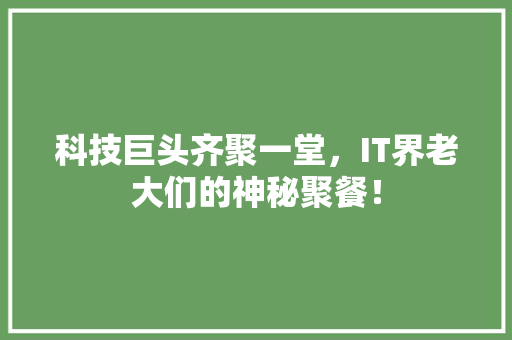 科技巨头齐聚一堂，IT界老大们的神秘聚餐！ GoogleSEO