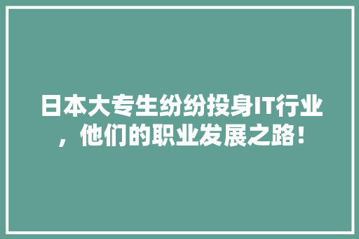 日本大专生纷纷投身IT行业，他们的职业发展之路！ 必应SEO
