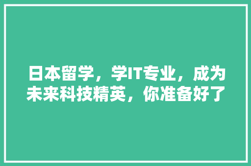 日本留学，学IT专业，成为未来科技精英，你准备好了吗 必应SEO