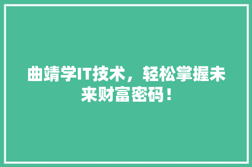 曲靖学IT技术，轻松掌握未来财富密码！ 必应SEO