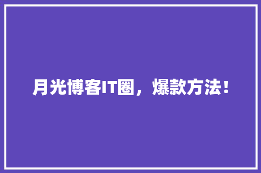 月光博客IT圈，爆款方法！ 搜狗SEO