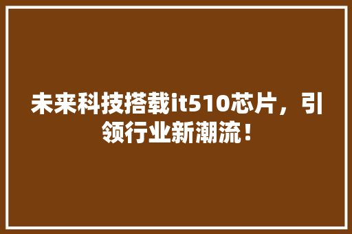 未来科技搭载it510芯片，引领行业新潮流！ GoogleSEO