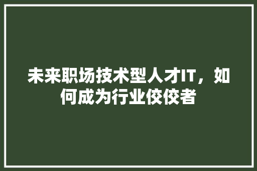 未来职场技术型人才IT，如何成为行业佼佼者 百度SEO
