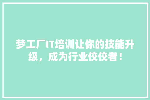 梦工厂IT培训让你的技能升级，成为行业佼佼者！ 必应SEO