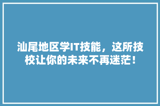 汕尾地区学IT技能，这所技校让你的未来不再迷茫！ 必应SEO