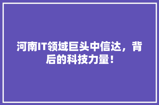 河南IT领域巨头中信达，背后的科技力量！ 必应SEO
