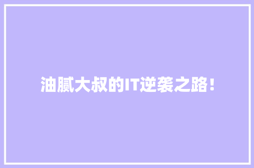 油腻大叔的IT逆袭之路！ 搜狗SEO
