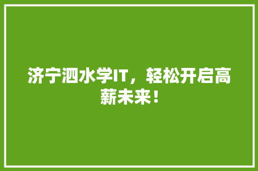 济宁泗水学IT，轻松开启高薪未来！ GoogleSEO