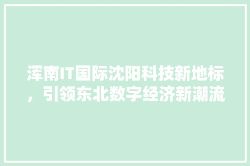 浑南IT国际沈阳科技新地标，引领东北数字经济新潮流！ 百度SEO