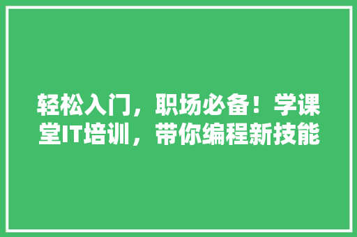 轻松入门，职场必备！学课堂IT培训，带你编程新技能 必应SEO