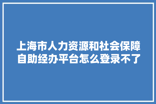 上海市人力资源和社会保障自助经办平台怎么登录不了「公司平台为什么打不开了呢」 上海市人力资源和社会保障自助经办平台怎么登录不了「公司平台为什么打不开了呢」 百度SEO