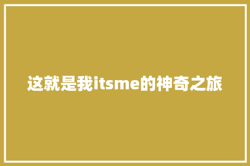 这就是我itsme的神奇之旅 神马SEO