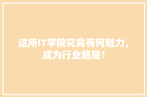这所IT学院究竟有何魅力，成为行业翘楚！ 必应SEO
