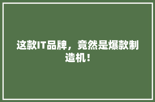这款IT品牌，竟然是爆款制造机！ 必应SEO