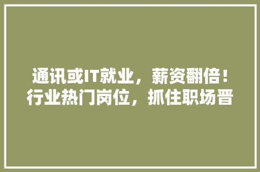 通讯或IT就业，薪资翻倍！行业热门岗位，抓住职场晋升黄金机遇！ GoogleSEO
