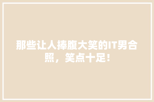 那些让人捧腹大笑的IT男合照，笑点十足！ 神马SEO