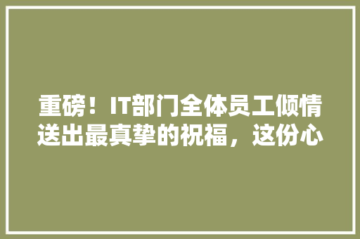 重磅！IT部门全体员工倾情送出最真挚的祝福，这份心意你绝对不能错过！ 神马SEO