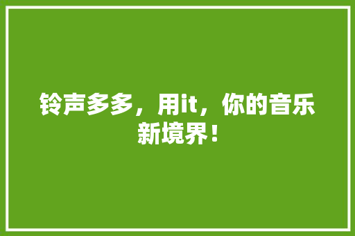 铃声多多，用it，你的音乐新境界！ GoogleSEO