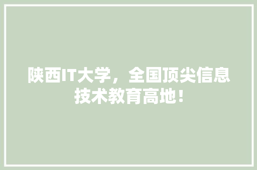 陕西IT大学，全国顶尖信息技术教育高地！ 百度SEO