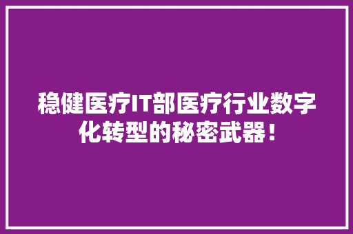 稳健医疗IT部医疗行业数字化转型的秘密武器！ GoogleSEO