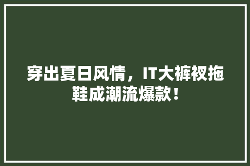 穿出夏日风情，IT大裤衩拖鞋成潮流爆款！ 百度SEO