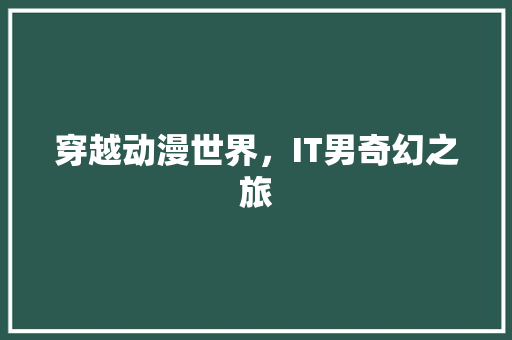 穿越动漫世界，IT男奇幻之旅 必应SEO
