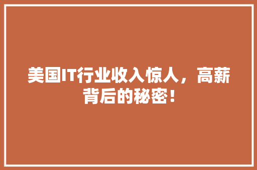 美国IT行业收入惊人，高薪背后的秘密！ GoogleSEO