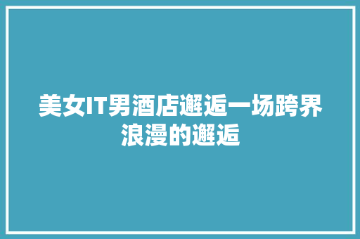 美女IT男酒店邂逅一场跨界浪漫的邂逅 神马SEO